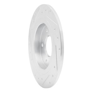 Hyundai Kona Brake Rotor (1) - Rear Right - R1 Concepts - Drilled & Slotted - Silver - `18-`25